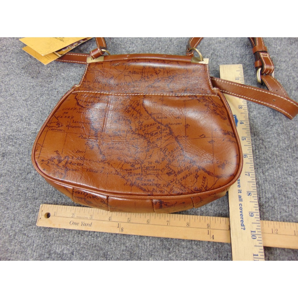 Patricia Nash Veneto Crossbody Bag Riot Rust Signature Map Print Travel Boho New - Picture 4 of 13